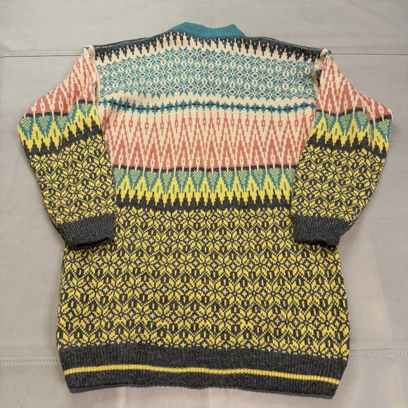VTG 90s ESPRIT Women Sweater Fair Isle Geometric Pattern Y2K Prep Stripe-M-5307 - Picture 3 of 8